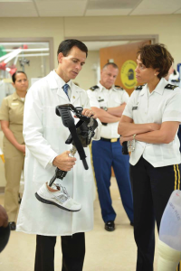 Dr. Pasquina with prosthetic leg